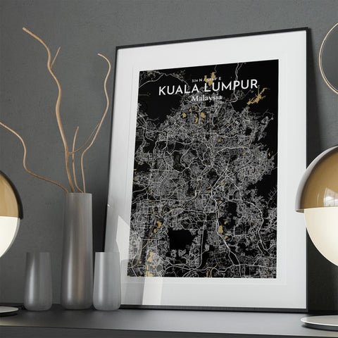 Kuala Lumpur City Map Poster – Detailed Art Print of Kuala Lumpur, Malaysia for Home Decor, Office Decor, Travel Art, and Unique Gifts