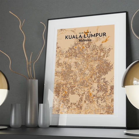 Kuala Lumpur City Map Poster – Detailed Art Print of Kuala Lumpur, Malaysia for Home Decor, Office Decor, Travel Art, and Unique Gifts