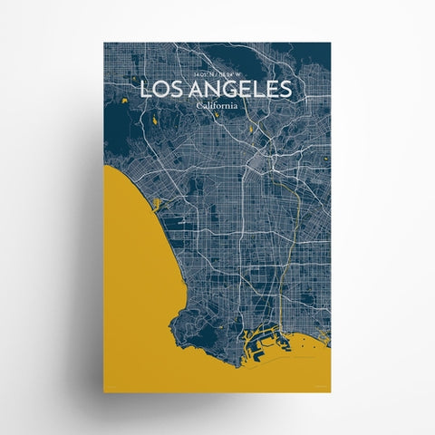 Los Angeles City Map Poster – Detailed Art Print of Los Angeles, California for Home Decor, Office Decor, Travel Art, and Unique Gifts