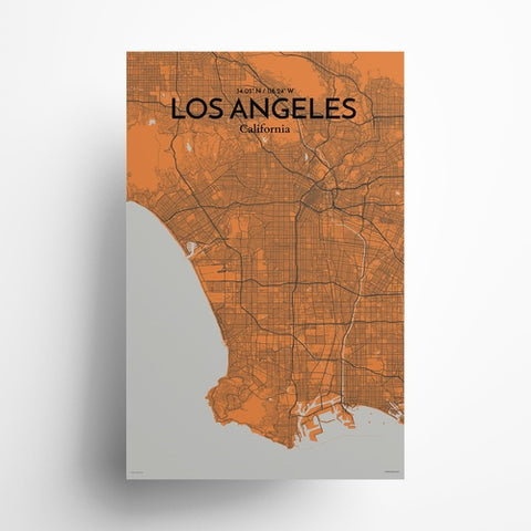 Los Angeles City Map Poster – Detailed Art Print of Los Angeles, California for Home Decor, Office Decor, Travel Art, and Unique Gifts