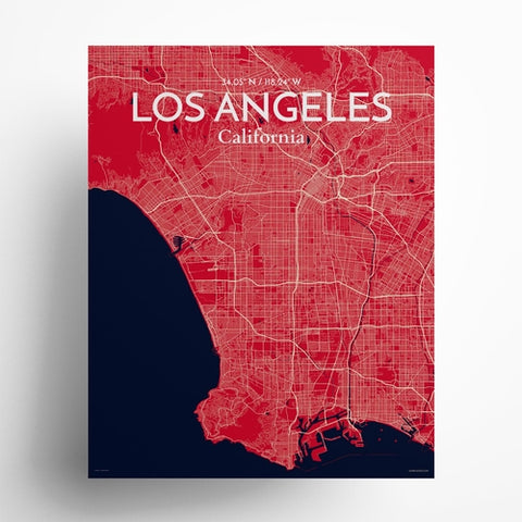 Los Angeles City Map Poster – Detailed Art Print of Los Angeles, California for Home Decor, Office Decor, Travel Art, and Unique Gifts