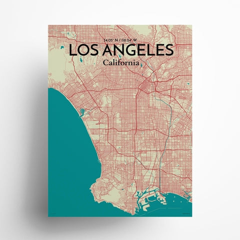 Los Angeles City Map Poster – Detailed Art Print of Los Angeles, California for Home Decor, Office Decor, Travel Art, and Unique Gifts