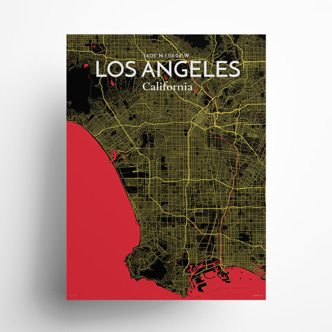 Los Angeles City Map Poster – Detailed Art Print of Los Angeles, California for Home Decor, Office Decor, Travel Art, and Unique Gifts
