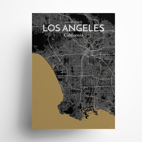 Los Angeles City Map Poster – Detailed Art Print of Los Angeles, California for Home Decor, Office Decor, Travel Art, and Unique Gifts