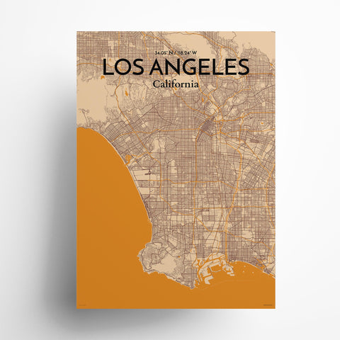 Los Angeles City Map Poster – Detailed Art Print of Los Angeles, California for Home Decor, Office Decor, Travel Art, and Unique Gifts