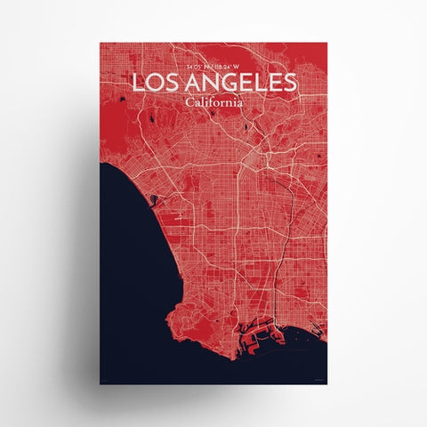 Los Angeles City Map Poster – Detailed Art Print of Los Angeles, California for Home Decor, Office Decor, Travel Art, and Unique Gifts