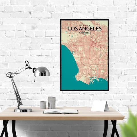 Los Angeles City Map Poster – Detailed Art Print of Los Angeles, California for Home Decor, Office Decor, Travel Art, and Unique Gifts