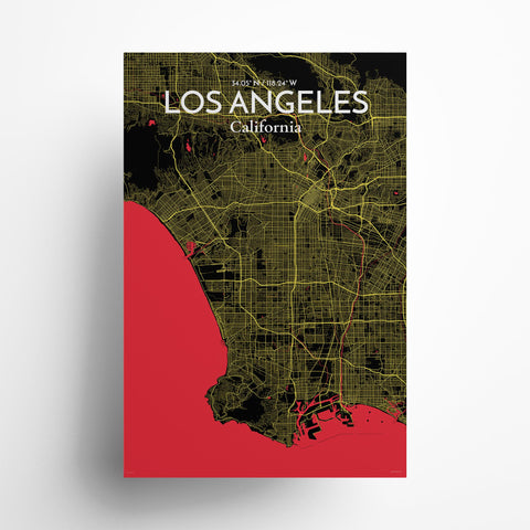 Los Angeles City Map Poster – Detailed Art Print of Los Angeles, California for Home Decor, Office Decor, Travel Art, and Unique Gifts