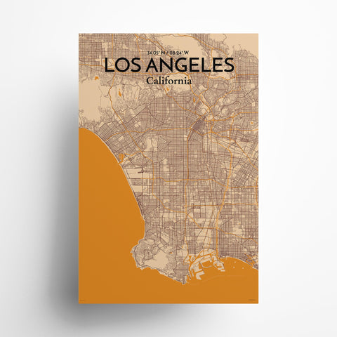 Los Angeles City Map Poster – Detailed Art Print of Los Angeles, California for Home Decor, Office Decor, Travel Art, and Unique Gifts