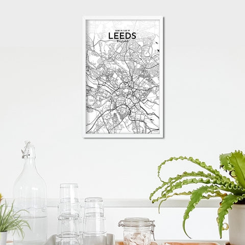 Leeds City Map Poster – Detailed Art Print of Leeds, England City Map Art for Home Decor, Office Decor, and Unique Gifts