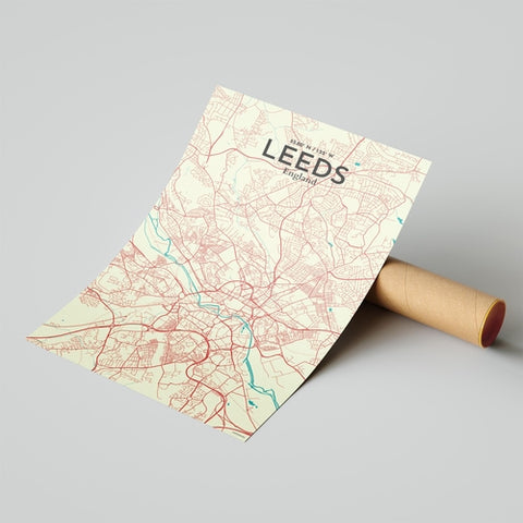 Leeds City Map Poster – Detailed Art Print of Leeds, England City Map Art for Home Decor, Office Decor, and Unique Gifts