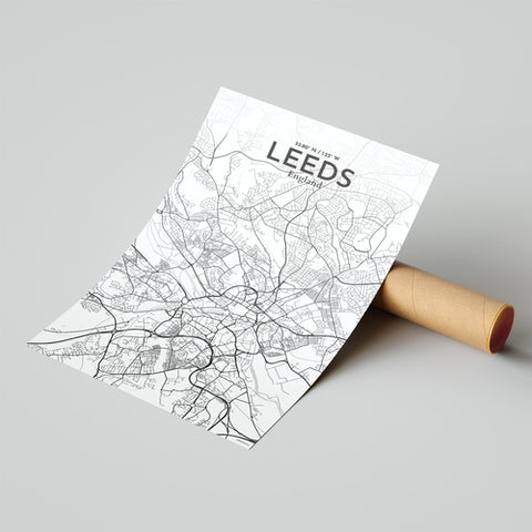 Leeds City Map Poster – Detailed Art Print of Leeds, England City Map Art for Home Decor, Office Decor, and Unique Gifts