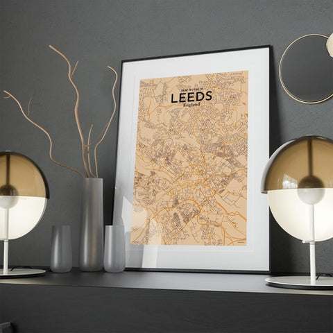 Leeds City Map Poster – Detailed Art Print of Leeds, England City Map Art for Home Decor, Office Decor, and Unique Gifts