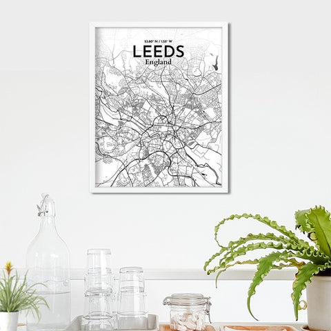 Leeds City Map Poster – Detailed Art Print of Leeds, England City Map Art for Home Decor, Office Decor, and Unique Gifts