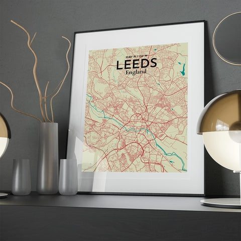 Leeds City Map Poster – Detailed Art Print of Leeds, England City Map Art for Home Decor, Office Decor, and Unique Gifts