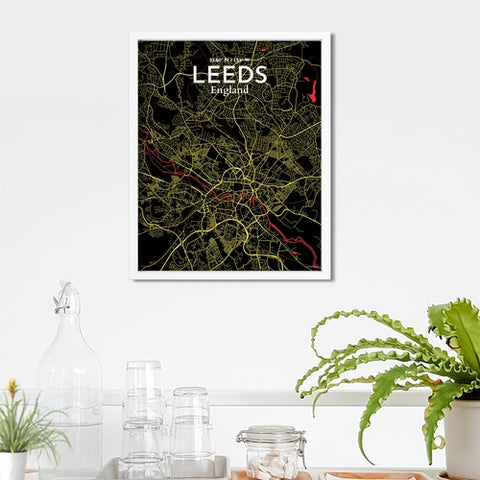 Leeds City Map Poster – Detailed Art Print of Leeds, England City Map Art for Home Decor, Office Decor, and Unique Gifts