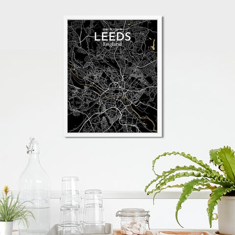 Leeds City Map Poster – Detailed Art Print of Leeds, England City Map Art for Home Decor, Office Decor, and Unique Gifts