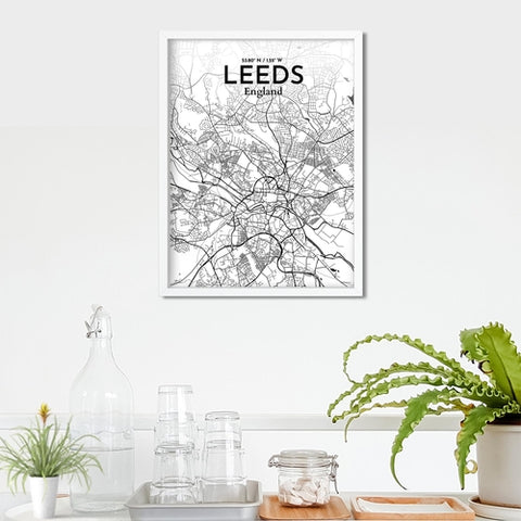 Leeds City Map Poster – Detailed Art Print of Leeds, England City Map Art for Home Decor, Office Decor, and Unique Gifts