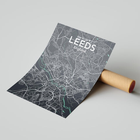 Leeds City Map Poster – Detailed Art Print of Leeds, England City Map Art for Home Decor, Office Decor, and Unique Gifts