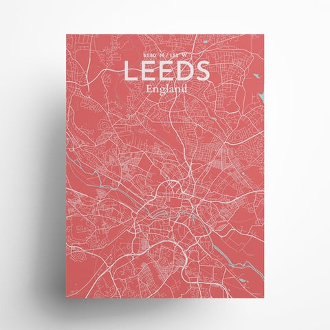 Leeds City Map Poster – Detailed Art Print of Leeds, England City Map Art for Home Decor, Office Decor, and Unique Gifts