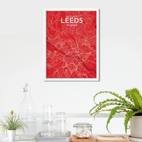 Leeds City Map Poster – Detailed Art Print of Leeds, England City Map Art for Home Decor, Office Decor, and Unique Gifts