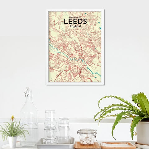 Leeds City Map Poster – Detailed Art Print of Leeds, England City Map Art for Home Decor, Office Decor, and Unique Gifts