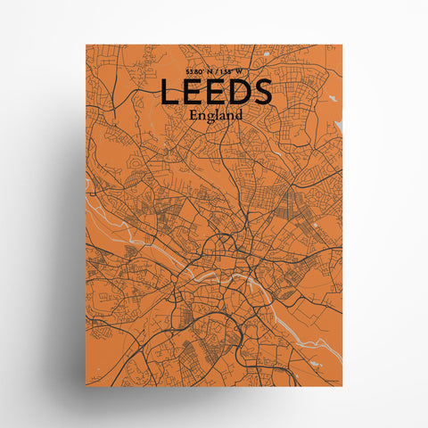 Leeds City Map Poster – Detailed Art Print of Leeds, England City Map Art for Home Decor, Office Decor, and Unique Gifts