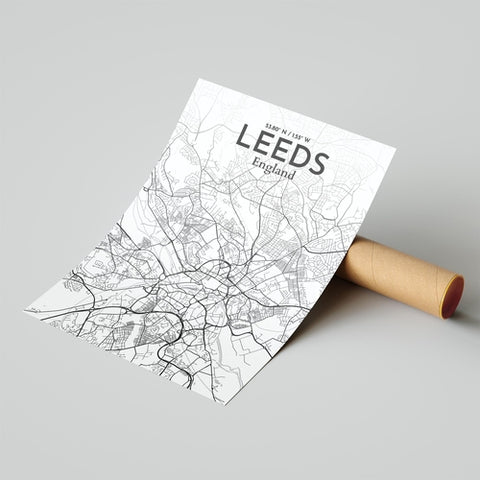 Leeds City Map Poster – Detailed Art Print of Leeds, England City Map Art for Home Decor, Office Decor, and Unique Gifts