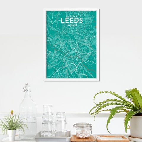 Leeds City Map Poster – Detailed Art Print of Leeds, England City Map Art for Home Decor, Office Decor, and Unique Gifts