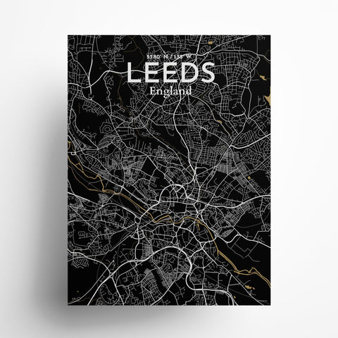 Leeds City Map Poster – Detailed Art Print of Leeds, England City Map Art for Home Decor, Office Decor, and Unique Gifts