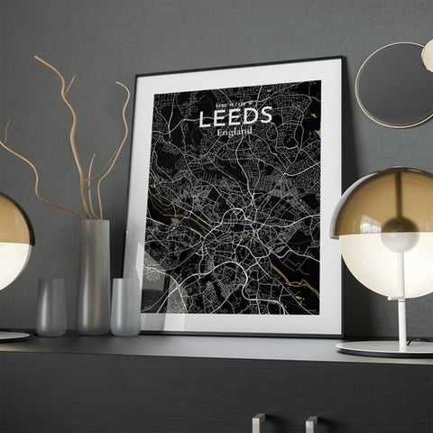 Leeds City Map Poster – Detailed Art Print of Leeds, England City Map Art for Home Decor, Office Decor, and Unique Gifts