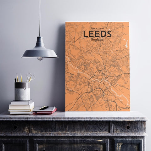 Leeds City Map Poster – Detailed Art Print of Leeds, England City Map Art for Home Decor, Office Decor, and Unique Gifts