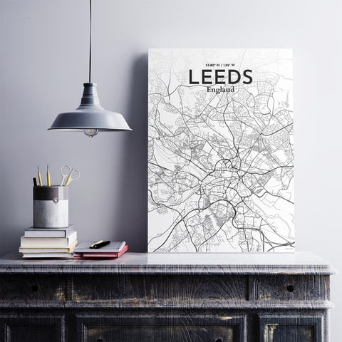 Leeds City Map Poster – Detailed Art Print of Leeds, England City Map Art for Home Decor, Office Decor, and Unique Gifts