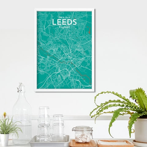 Leeds City Map Poster – Detailed Art Print of Leeds, England City Map Art for Home Decor, Office Decor, and Unique Gifts