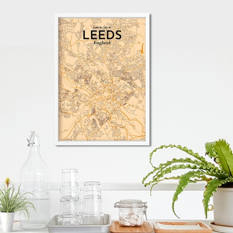 Leeds City Map Poster – Detailed Art Print of Leeds, England City Map Art for Home Decor, Office Decor, and Unique Gifts