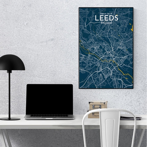 Leeds City Map Poster – Detailed Art Print of Leeds, England City Map Art for Home Decor, Office Decor, and Unique Gifts