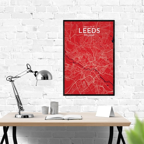 Leeds City Map Poster – Detailed Art Print of Leeds, England City Map Art for Home Decor, Office Decor, and Unique Gifts