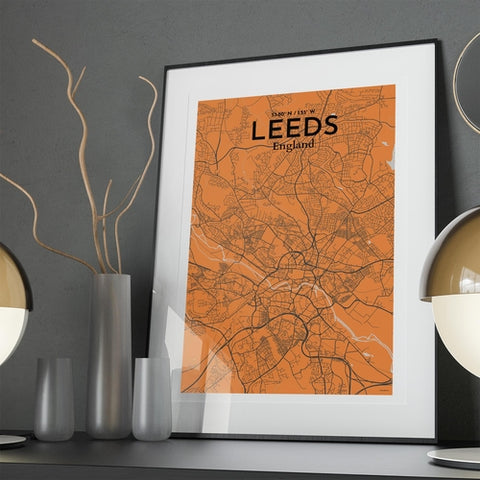 Leeds City Map Poster – Detailed Art Print of Leeds, England City Map Art for Home Decor, Office Decor, and Unique Gifts