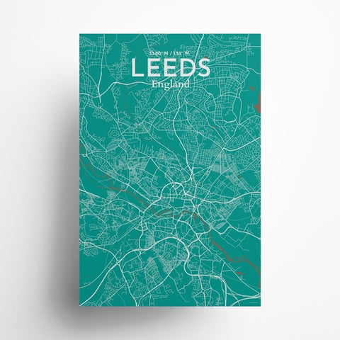 Leeds City Map Poster – Detailed Art Print of Leeds, England City Map Art for Home Decor, Office Decor, and Unique Gifts