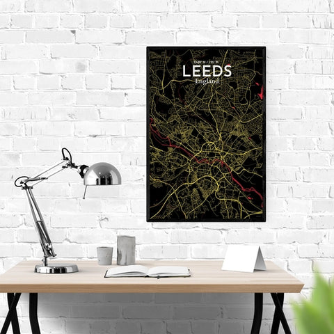 Leeds City Map Poster – Detailed Art Print of Leeds, England City Map Art for Home Decor, Office Decor, and Unique Gifts