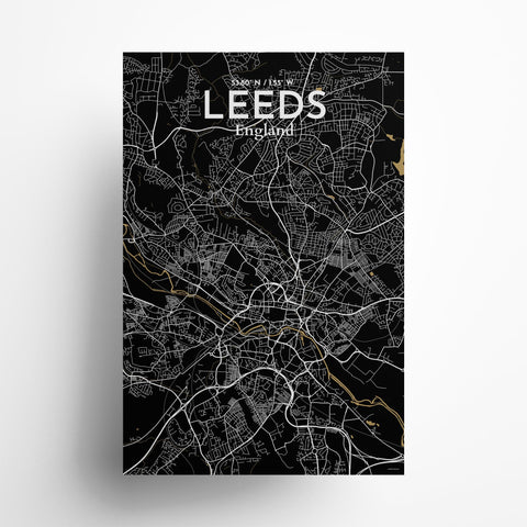 Leeds City Map Poster – Detailed Art Print of Leeds, England City Map Art for Home Decor, Office Decor, and Unique Gifts