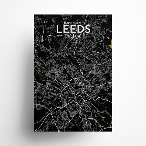 Leeds City Map Poster – Detailed Art Print of Leeds, England City Map Art for Home Decor, Office Decor, and Unique Gifts