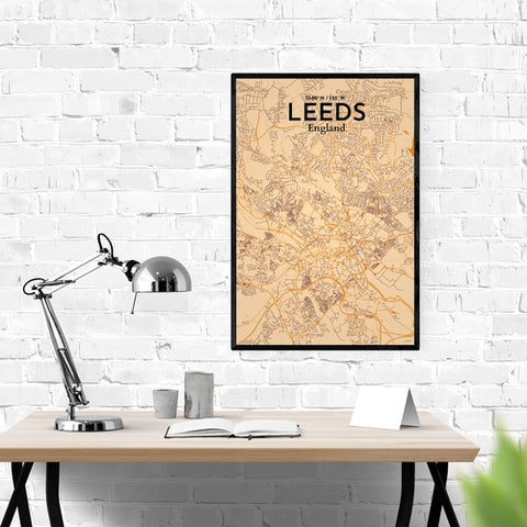 Leeds City Map Poster – Detailed Art Print of Leeds, England City Map Art for Home Decor, Office Decor, and Unique Gifts