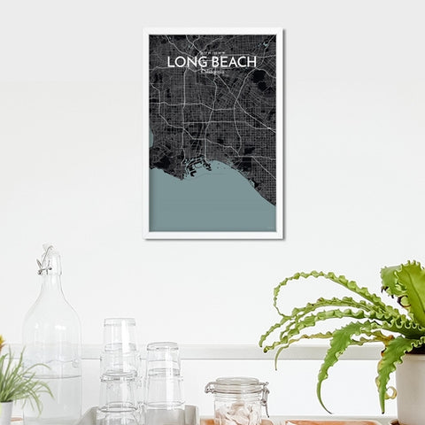 Long Beach CA City Map Poster – Detailed Art Print of Long Beach, California for Home Decor, Office Decor, Travel Art, and Unique Gifts