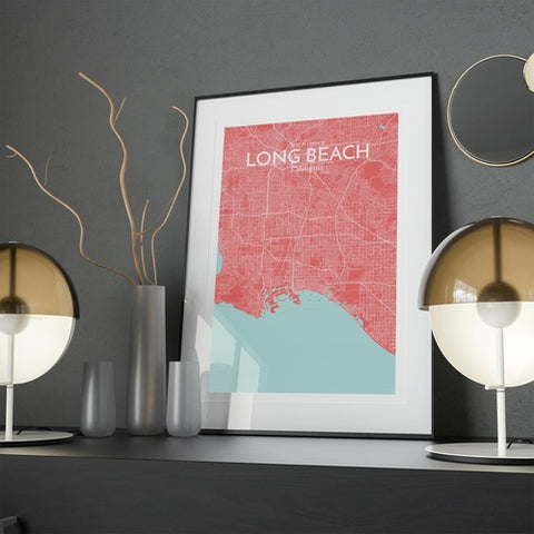 Long Beach CA City Map Poster – Detailed Art Print of Long Beach, California for Home Decor, Office Decor, Travel Art, and Unique Gifts