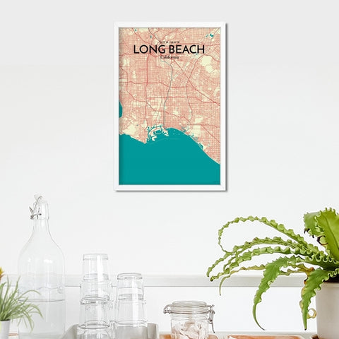 Long Beach CA City Map Poster – Detailed Art Print of Long Beach, California for Home Decor, Office Decor, Travel Art, and Unique Gifts