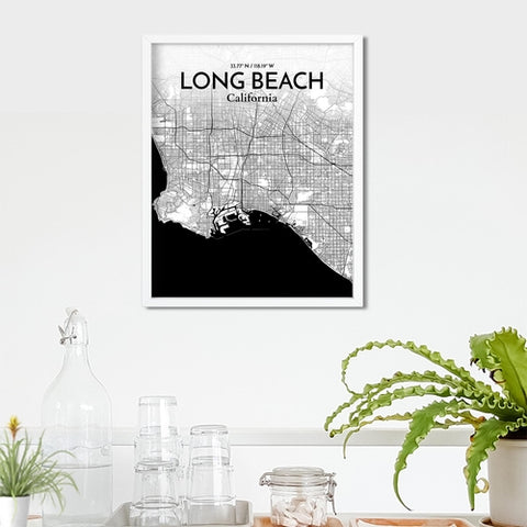 Long Beach CA City Map Poster – Detailed Art Print of Long Beach, California for Home Decor, Office Decor, Travel Art, and Unique Gifts