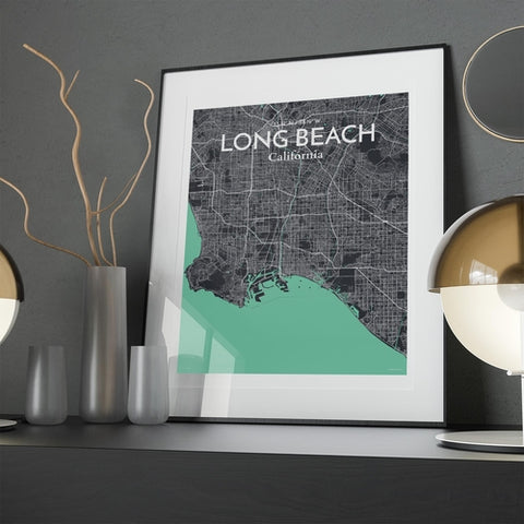 Long Beach CA City Map Poster – Detailed Art Print of Long Beach, California for Home Decor, Office Decor, Travel Art, and Unique Gifts