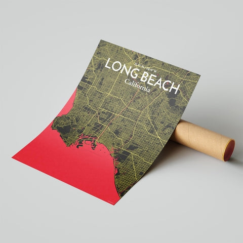 Long Beach CA City Map Poster – Detailed Art Print of Long Beach, California for Home Decor, Office Decor, Travel Art, and Unique Gifts