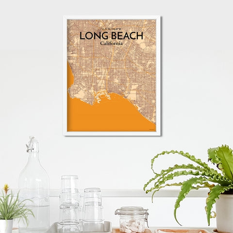 Long Beach CA City Map Poster – Detailed Art Print of Long Beach, California for Home Decor, Office Decor, Travel Art, and Unique Gifts